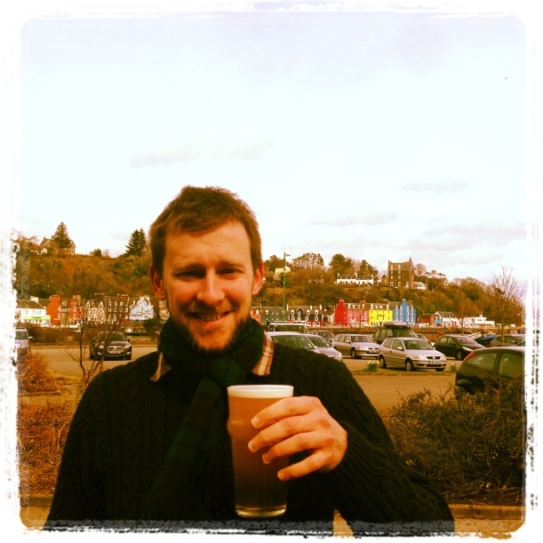 Craig enjoying a pint of Isle of Mull Brewery Island Pale Ale